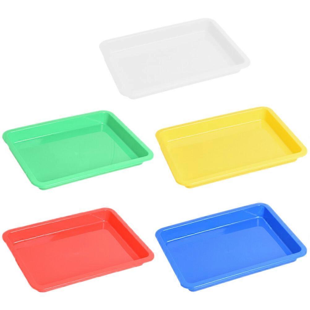 5 Stück Kunststoff-Kunsttabletts Aktivitäts-Organizer-Tablett Kunststoff-Serviertablett Handwerk Organizer-Tabletts