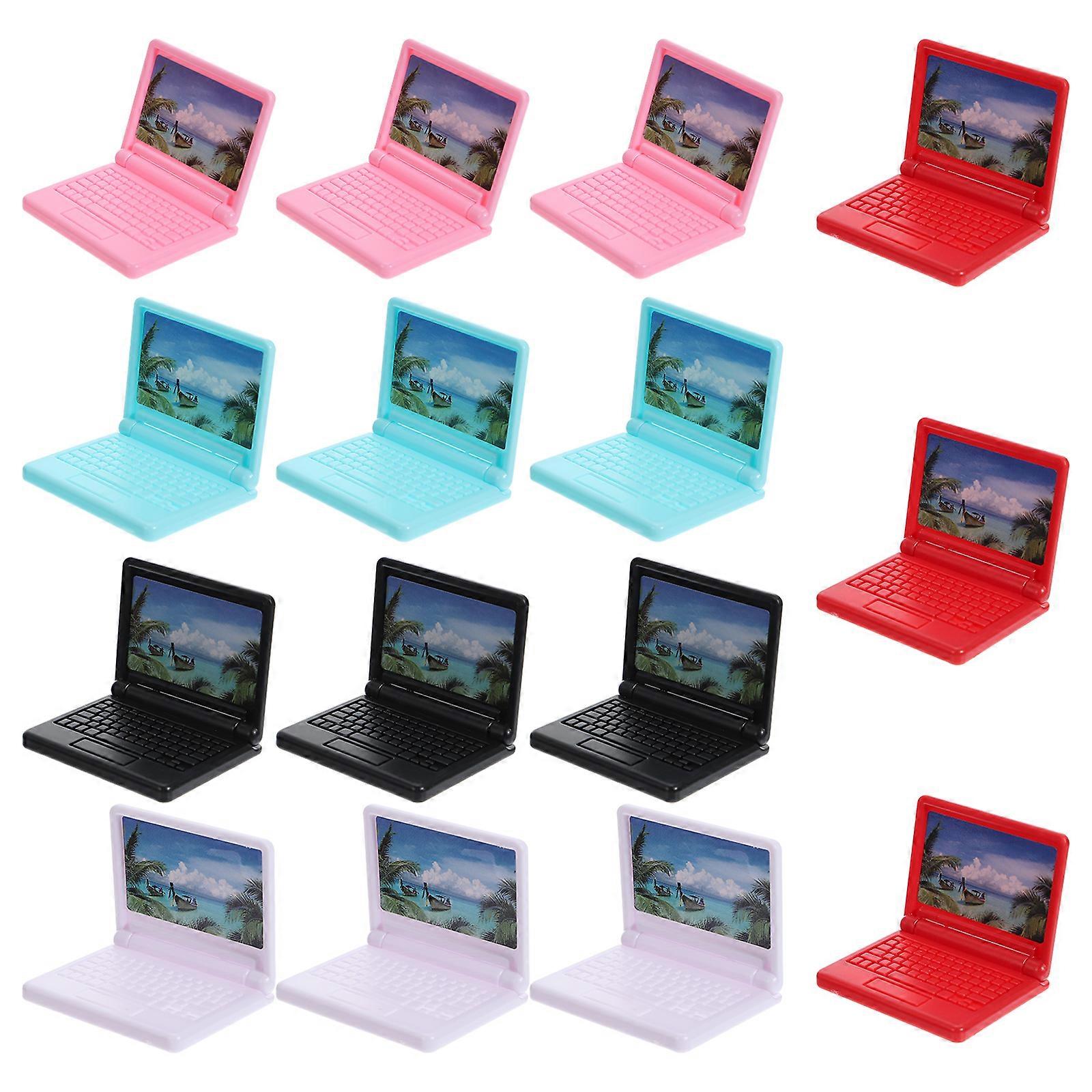 15Pcs Miniature Computer Plastic Laptop Model Doll Office Computer Decoration