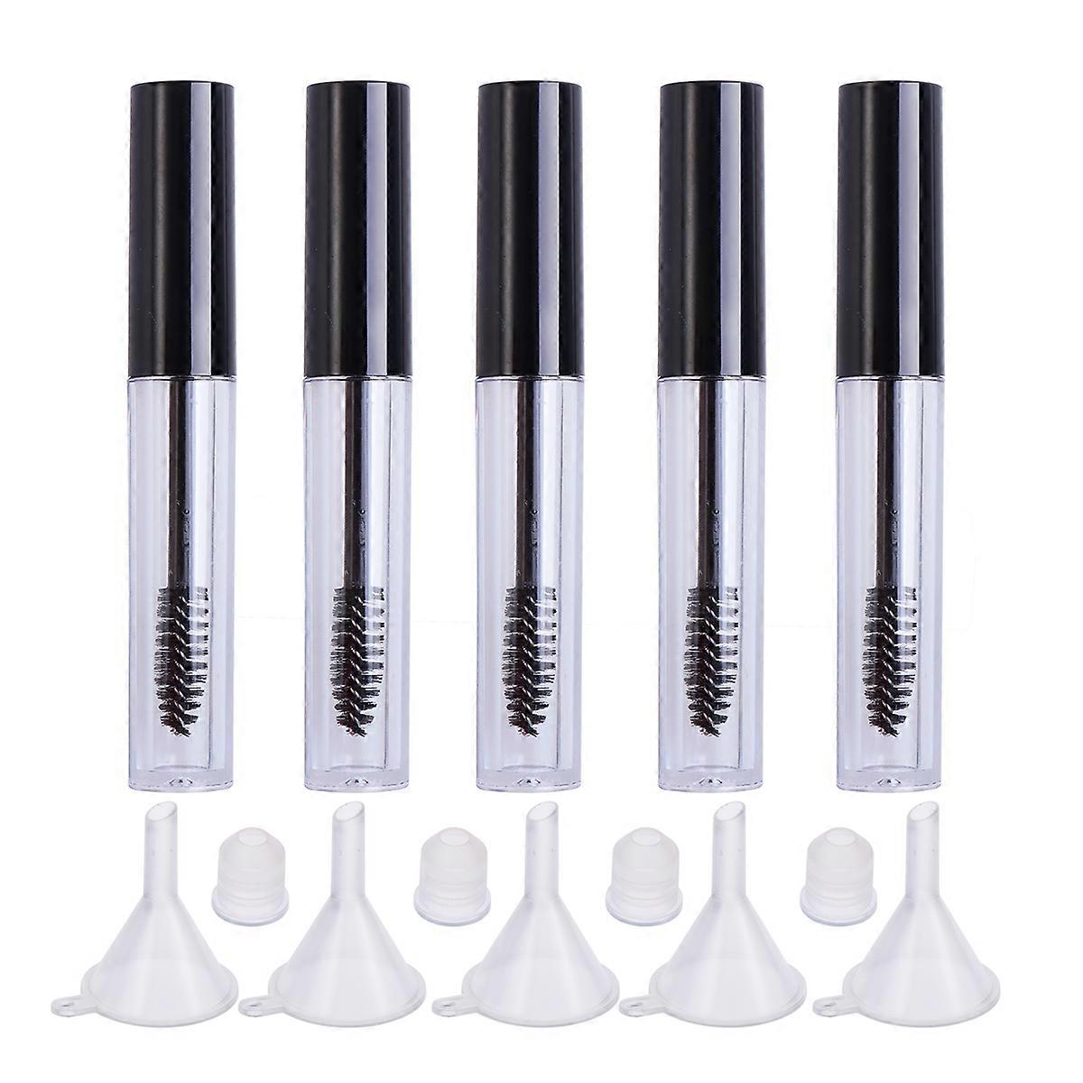 5pcs 3.5ml Empty Eyelashes Tube Eyelash Cream Bottle Mascara Tube Container with 5pcs Funnel