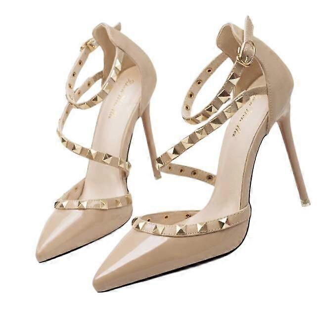 Women's High Heels Pointed Studded Fine Heel Sandals