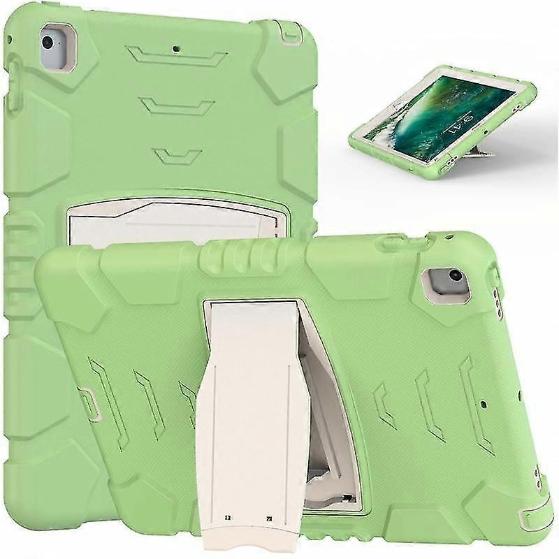 3-layer Protection Screen Frame + Pc + Silicone Shockproof Combination Case With Holder For Ipad 9.7 (2018) / (2017) / Air 2 / Pro 9.7(colorful Pink)