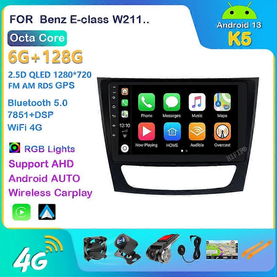 2 Din Car Multimedia Player Android 13 GPS For Benz E-class W211 E200 E220 E300 E350 E240 E270 E280 CLS CLASS W219 2002-2010