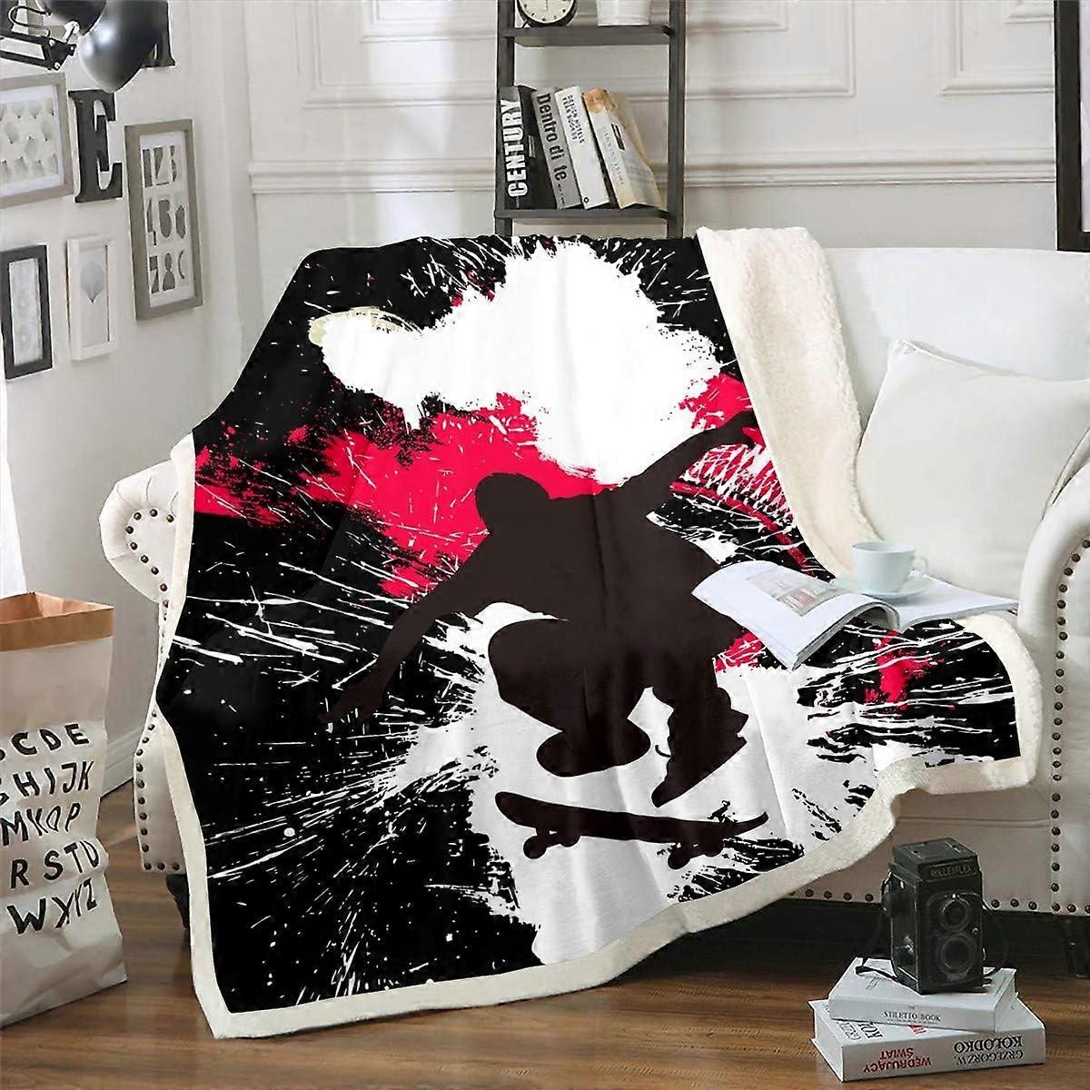 Starfish Sherpa Blanket Ocean Marine Themed Fleece Throw Blanket for Sofa Couch Bed Shell Coral Crab Plush Blanket Ultra Soft Decor Hawaiian Beach Sea