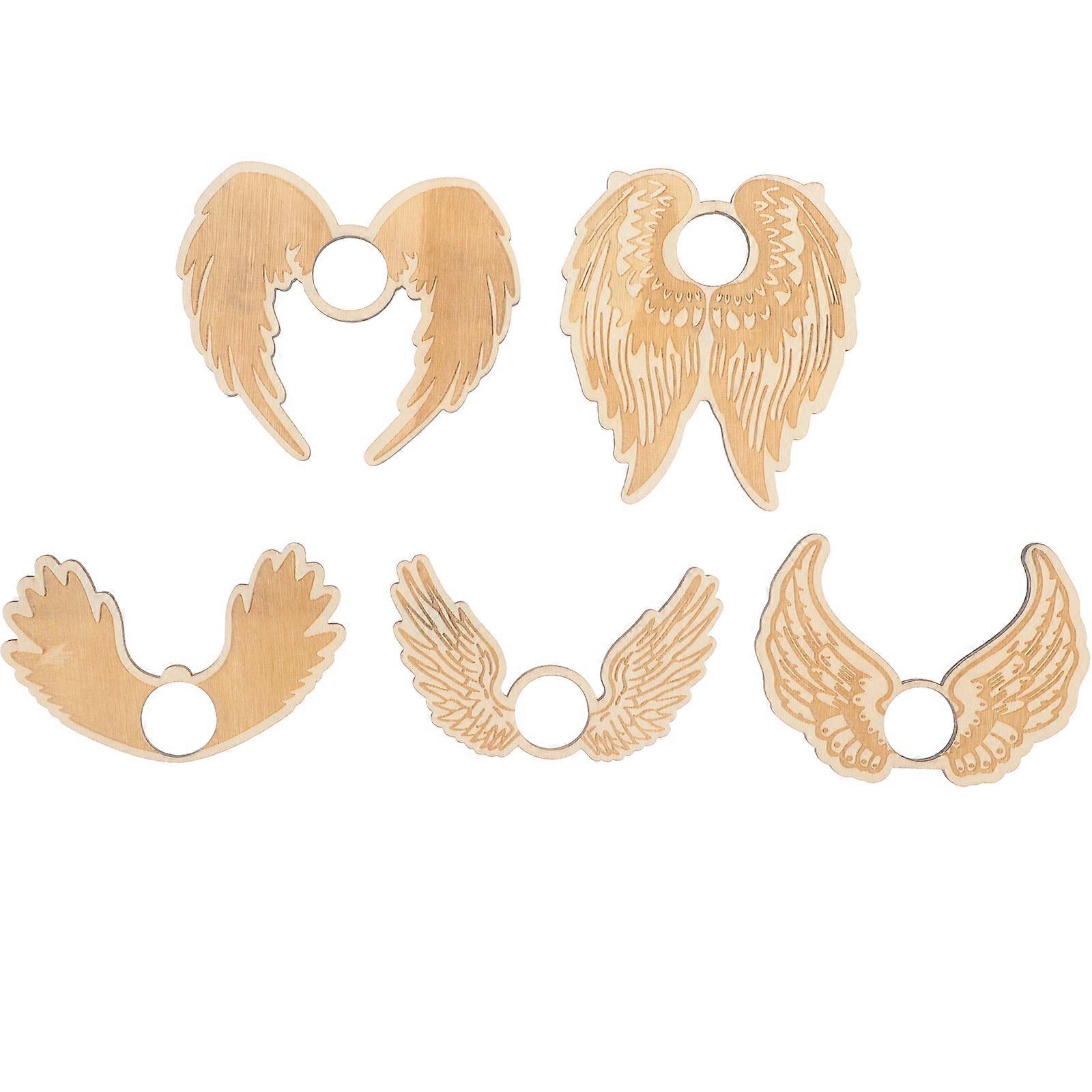 5 pcs Wing Shape Wooden Crystal Ball Holder Mini Sphere Display Stand Tabletop Sphere Base