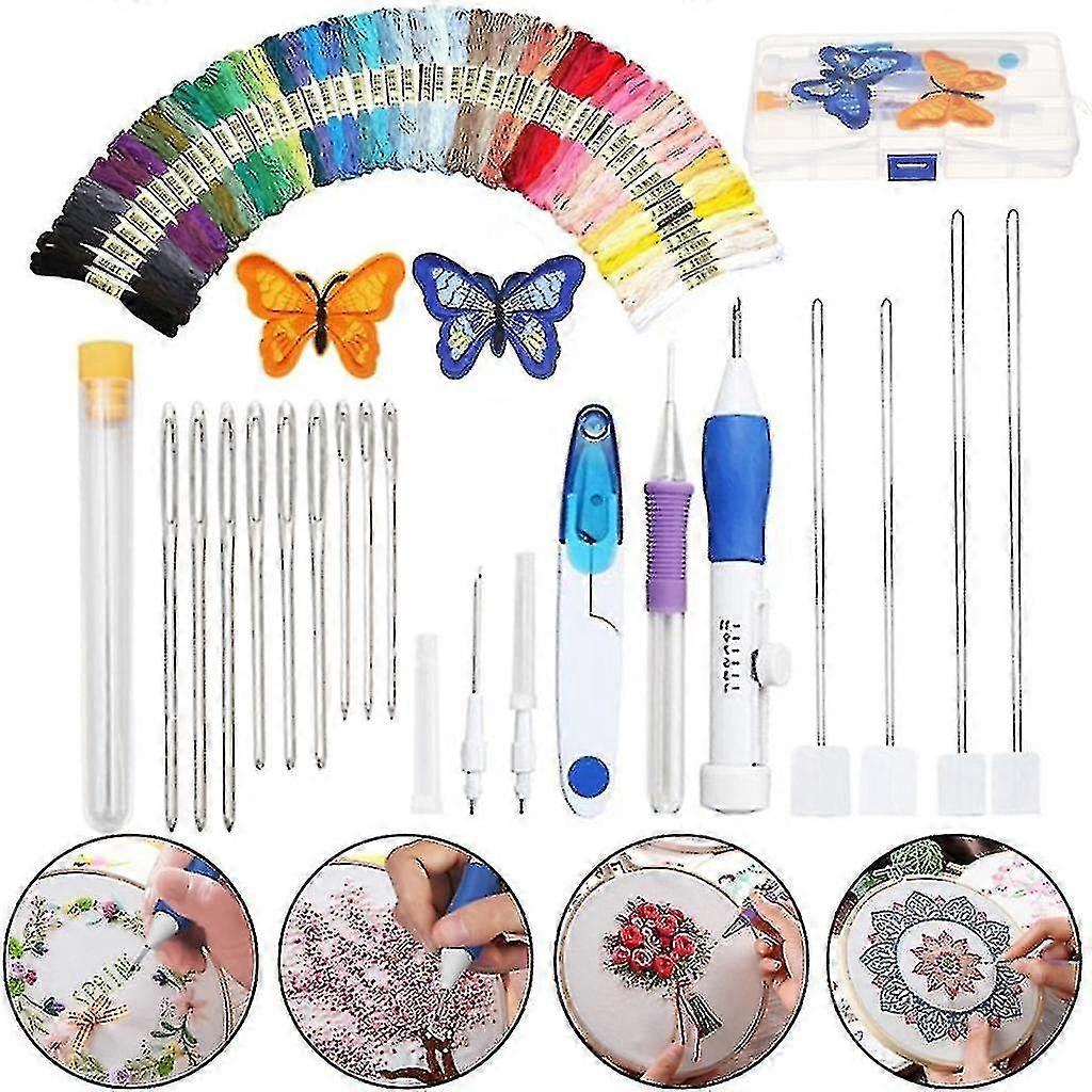 Magic Diy Embroidery Pen Knitting Sewing Tool Kit Punch Needle Set