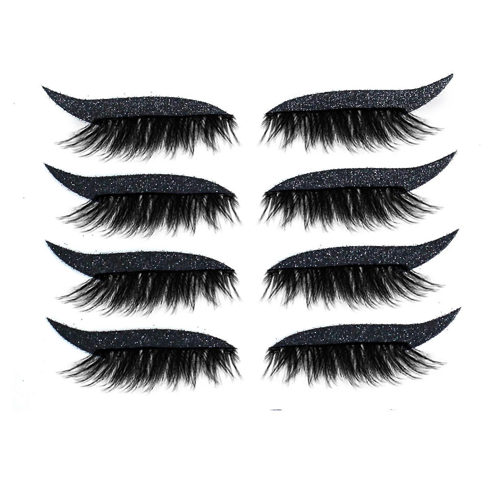 4Pairs Reusable Eyeliner and Eyelash Stickers False Eyelashes Sequin Eye Shadow