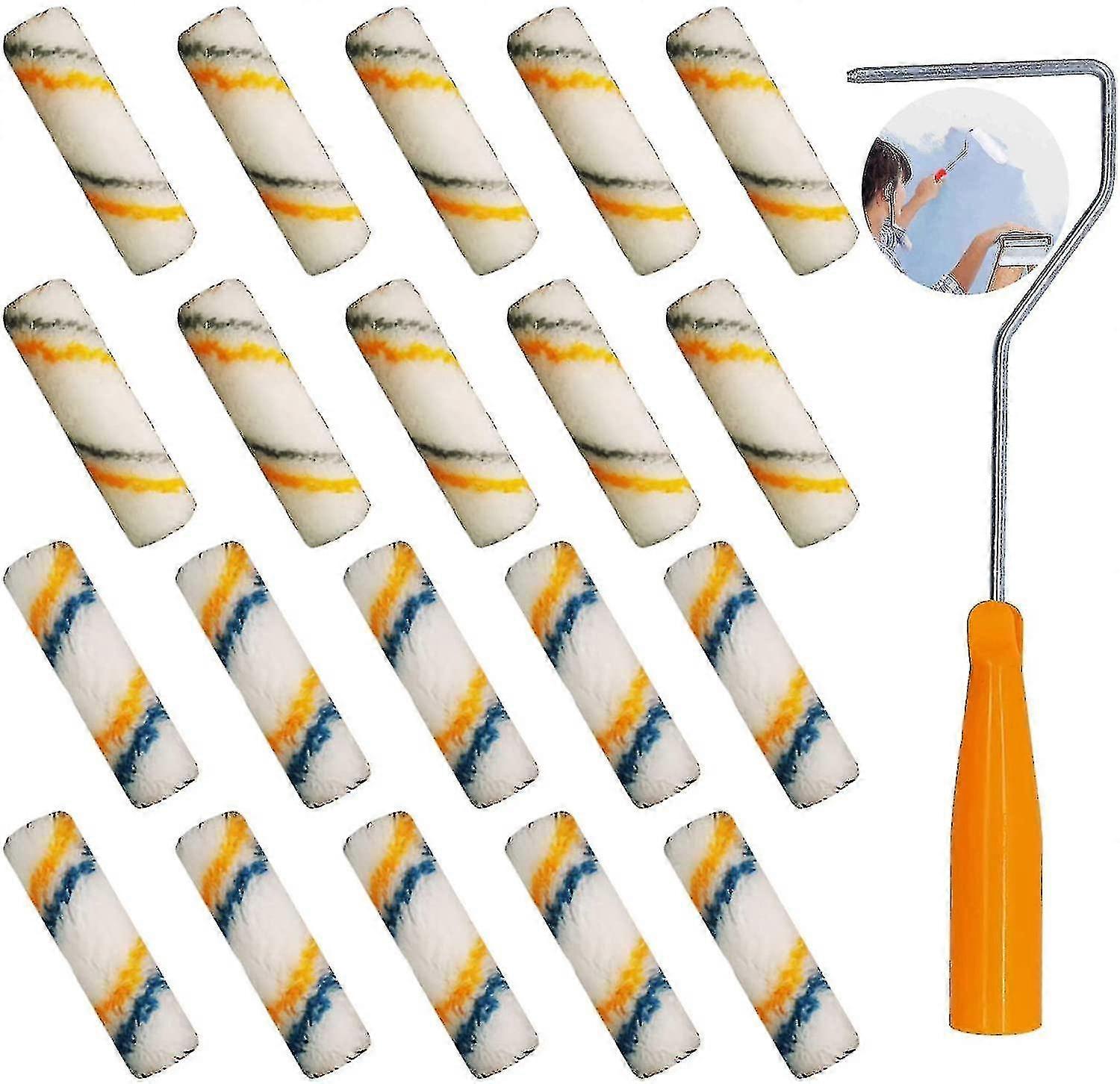 Paint Roller Brush Set 21-piece Set Paint Rollers Yellow Thread Set Roller Rolle