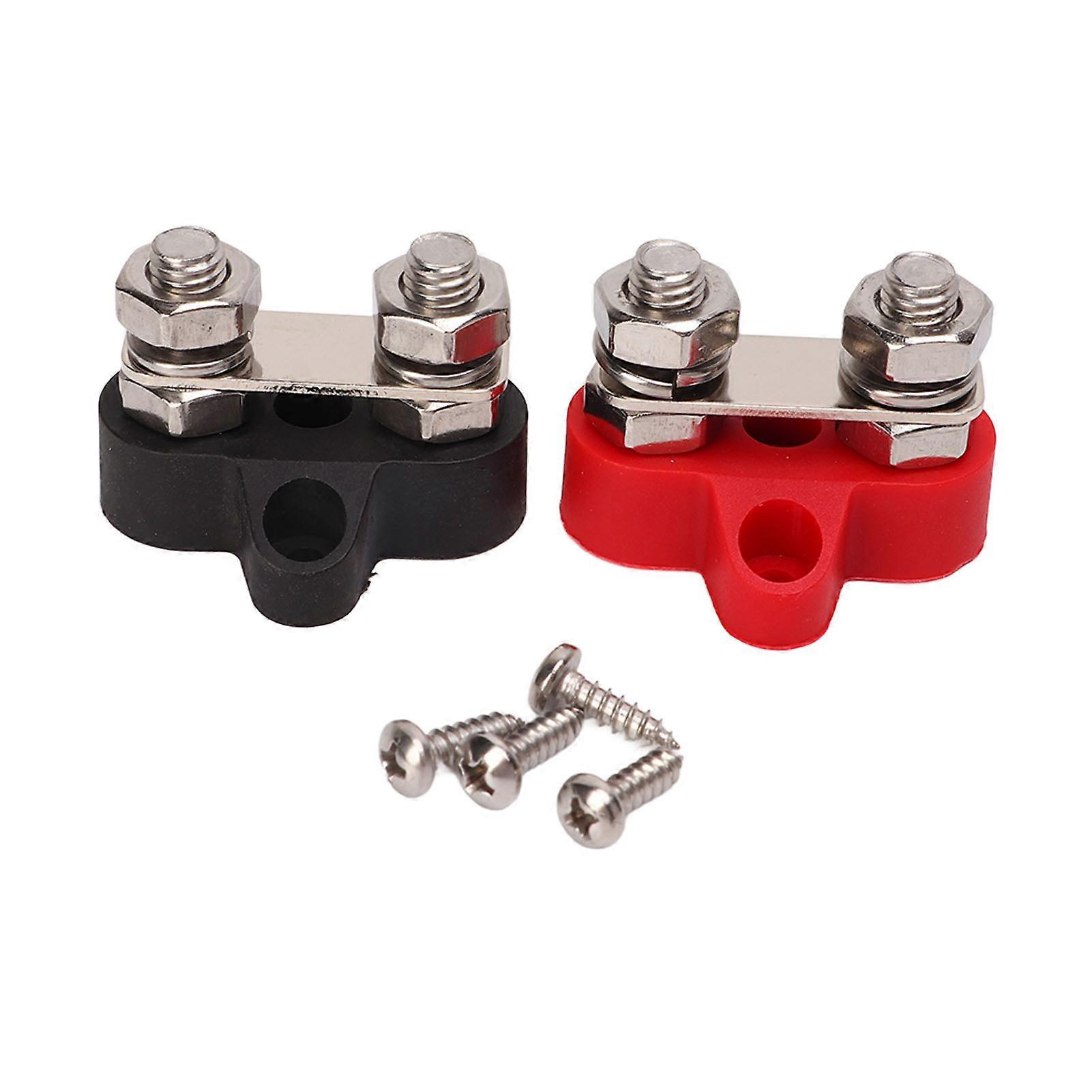 1 Pair 48V Battery Power Stud Stainless Steel Post Battery Cable Power Junction Block for Truck RV Boat 5/16in