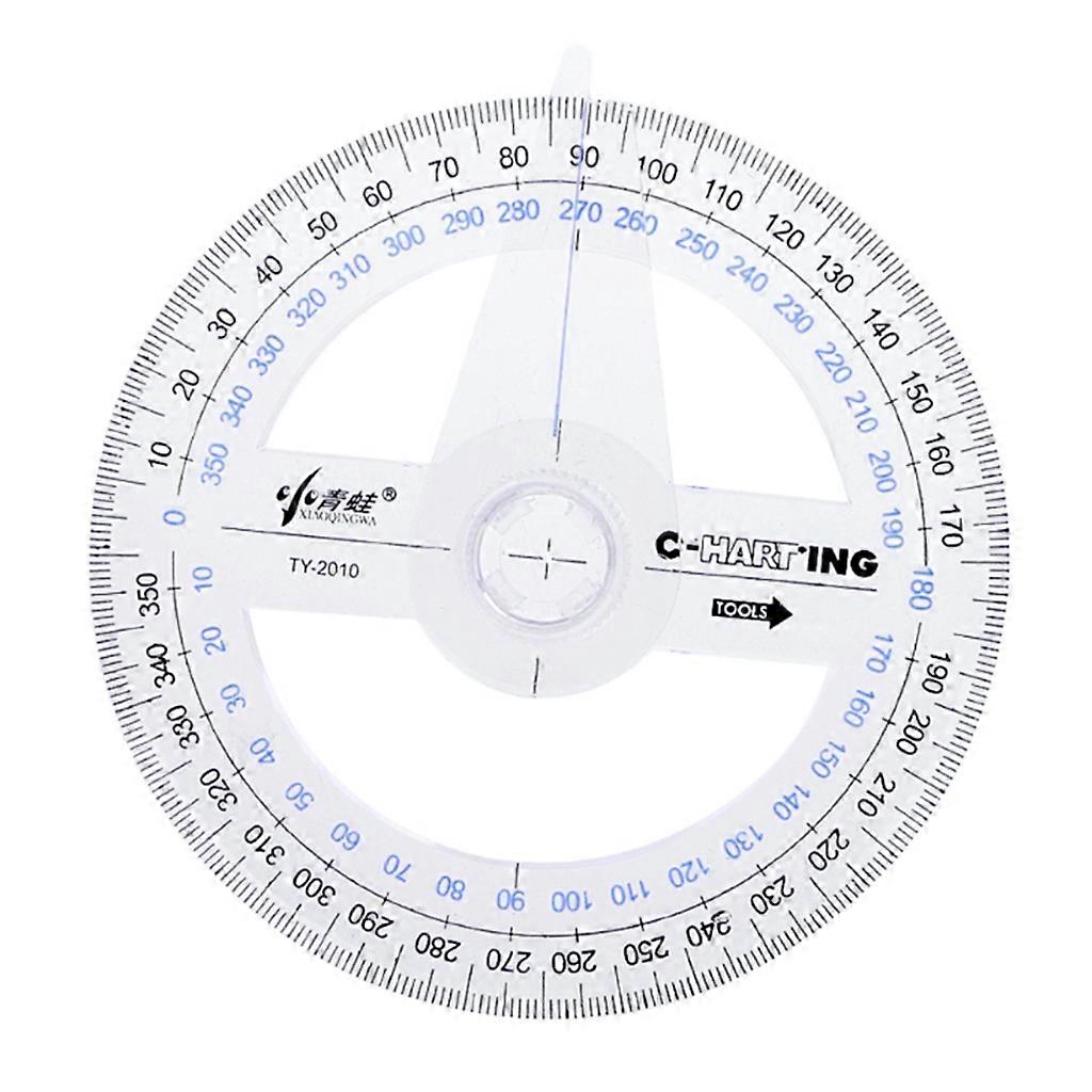 Plastic 360 Degree Protractor Ruler Angle Finder Swing Arm School Office