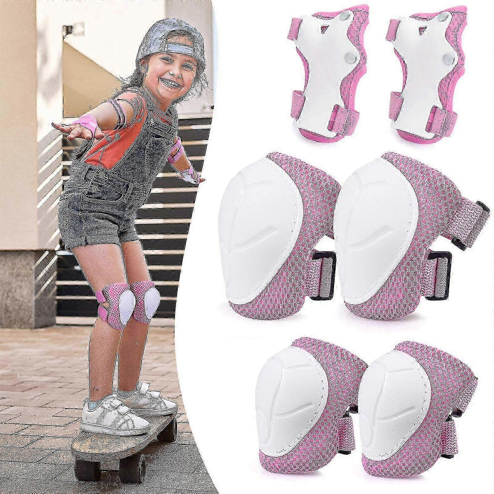 Skeittilaudan suojavarusteet 6 In 1 Suojavarusteet Polvisuojat Säädettävä setti lapsille Polvi- ja kyynärpääsuojat