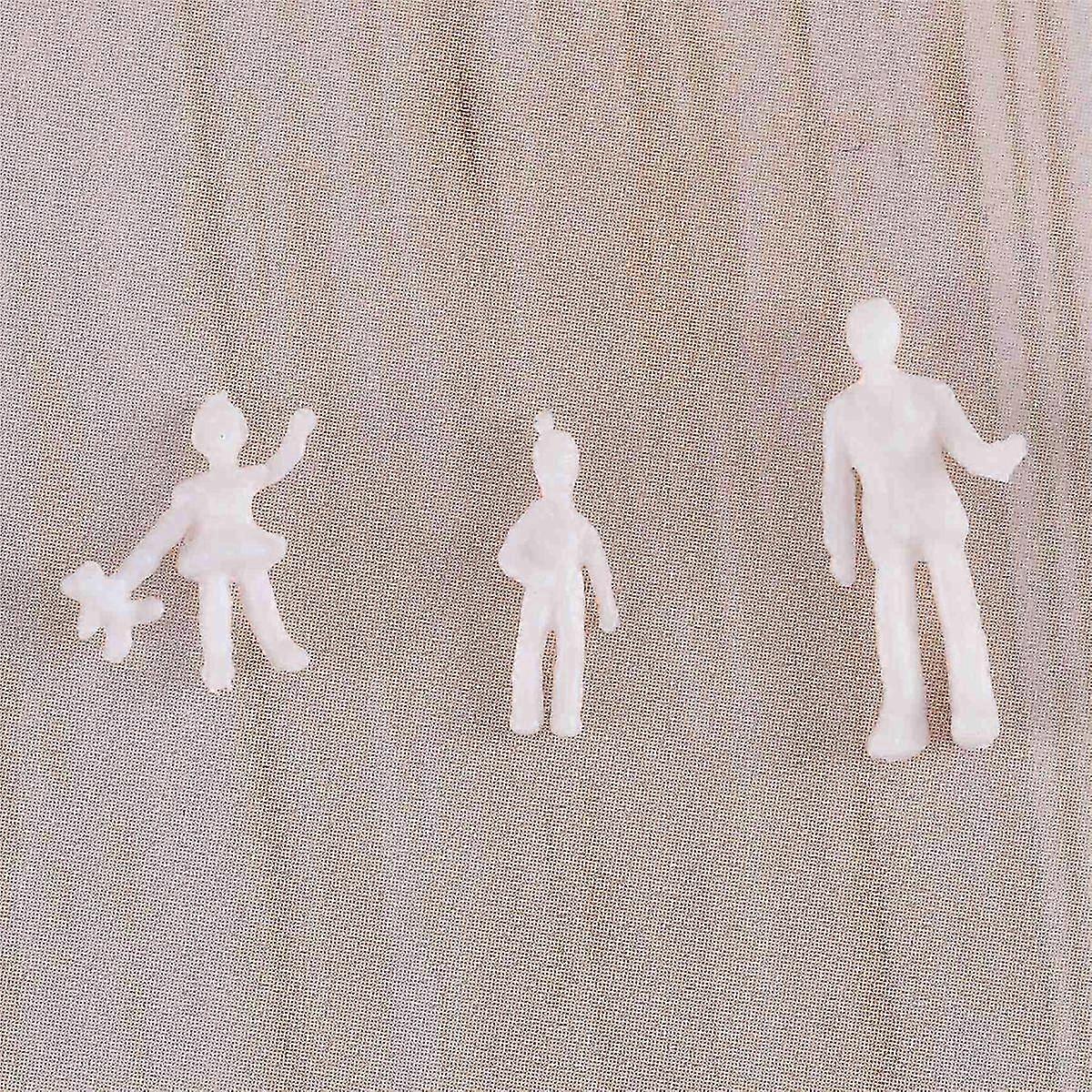 100Pcs HO Scale 1:100 White Model People Unpainted Figures