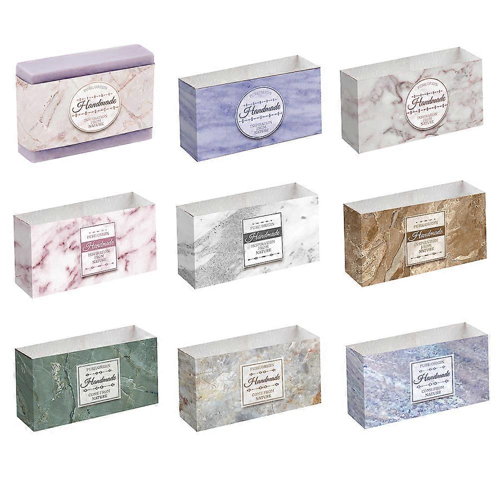 Stone Texture Pattern Soap Paper Tag Soap Wrappers Rectangle for Soap Packaging Marble Pattern 50x210mm 9 style 10pcs/style 90pcs/set