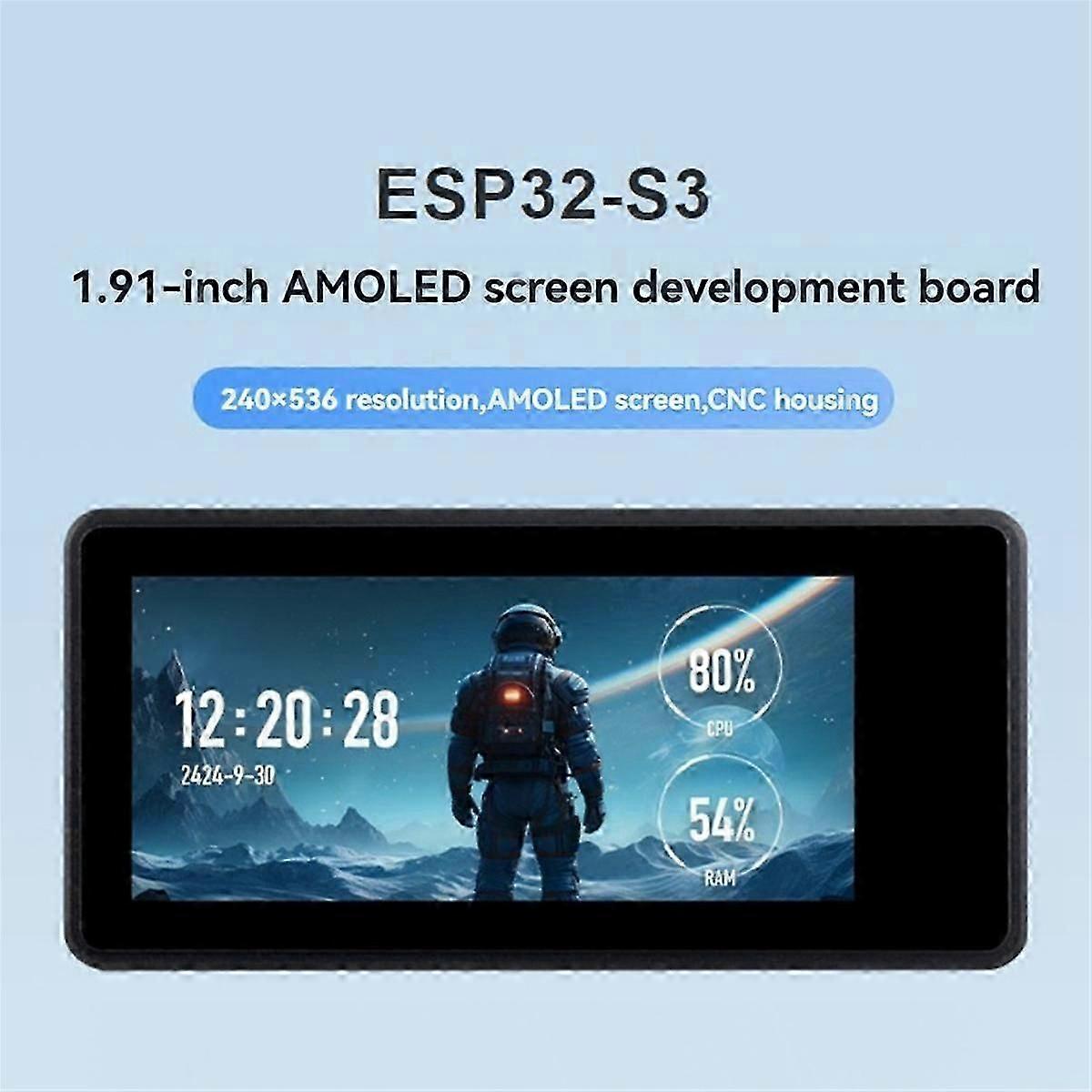 ESP32-S3 AMOLED 1.91 Inch M Touch Screen Development Board Dual-Core Supports 2.4GHz Wi-Fi Bluetoot