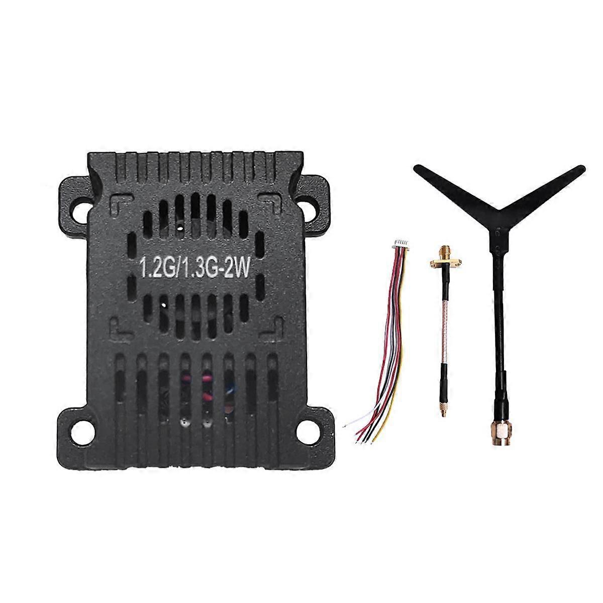 1.2G 1.3G 2W VTX 9 Channel 2000mW FPV Video Audio Transmitter for RC Long Range Airplane Drone