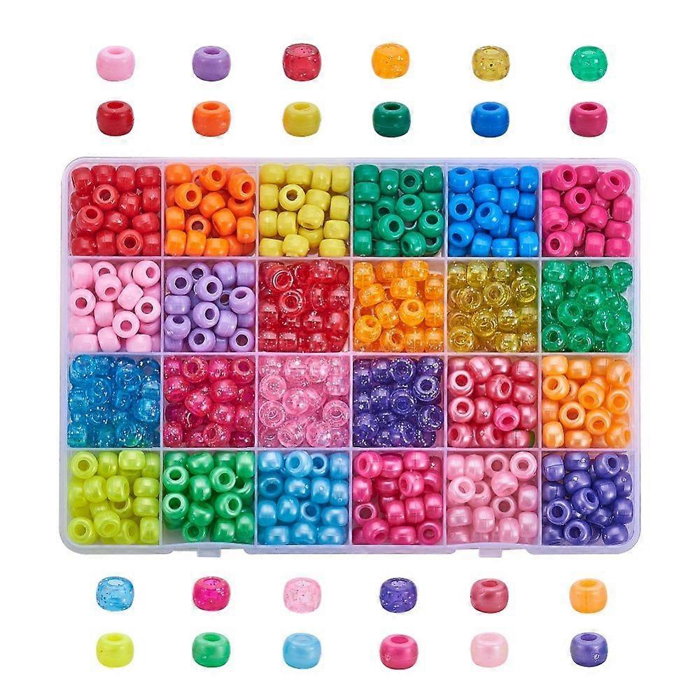 Mixed Style Plastic Beads Rondelle Mixed Color 9x6mm Hole: 4mm about 750pcs/box