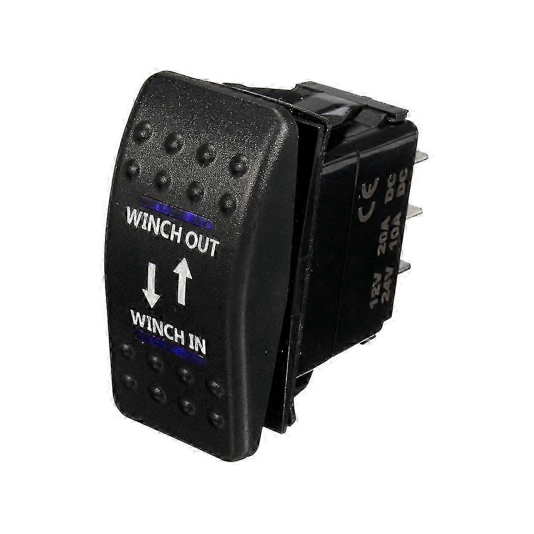 12v 20a Winch In Winch Out On-off-on Rocker Switch 7 Pin Led Blue-Good