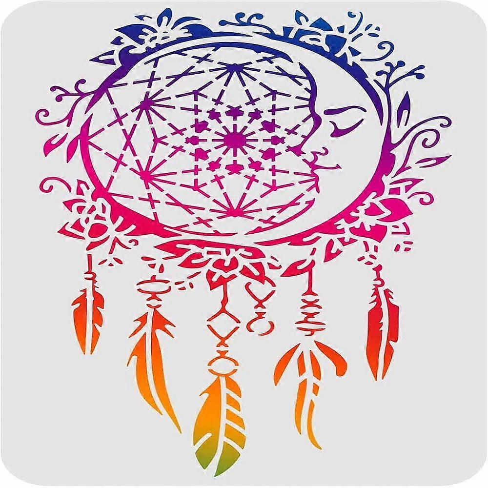 1pc Large Plastic Reusable Drawing Painting Stencils Templates for Painting on Scrapbook Fabric Tiles Floor Furniture Wood Rectangle Moon Pattern 297x