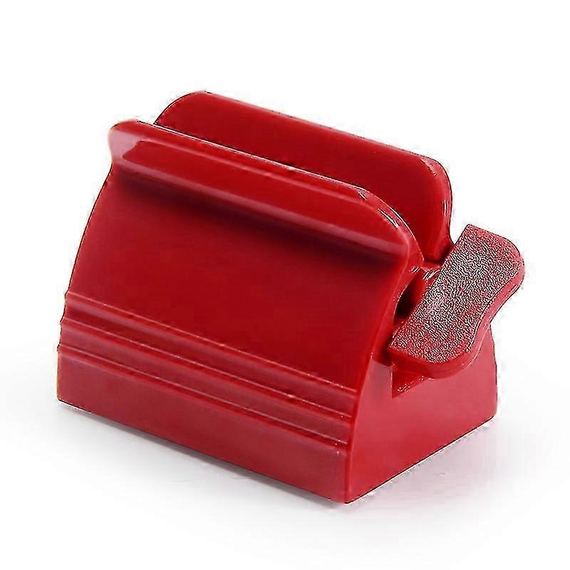 Toothpaste Squeezer Rolling Tube Toothpaste Squeeze Dispenser Toothpaste Seat Holder Stand Squeezer(2pcs, Red+white)