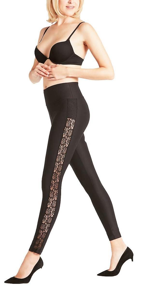 Falke Spitzenleggings - Schwarz