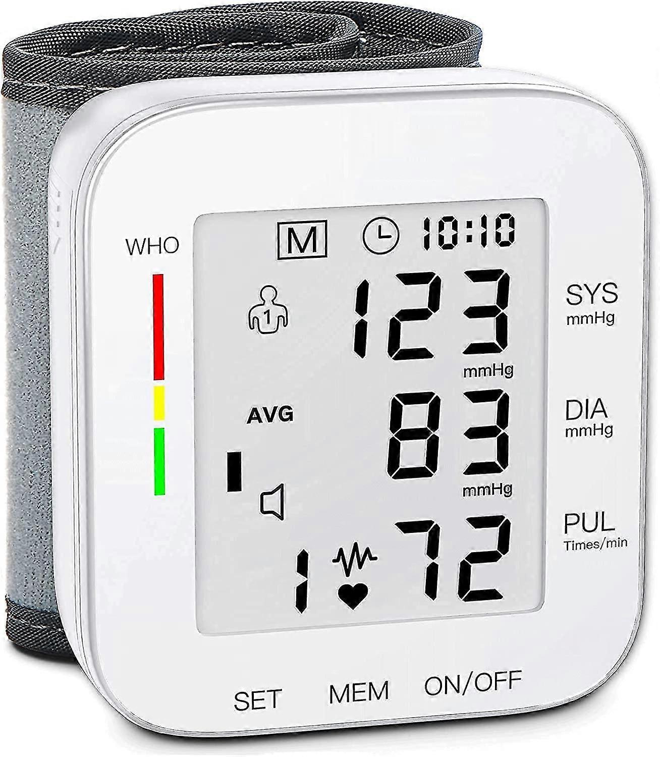 Blood Pressure Monitor Large Lcd Display Adjustable Wrist Cuff 5.31-7.68 Inch Automatic 90x2 Reading Memory For e Use (-102s),2287