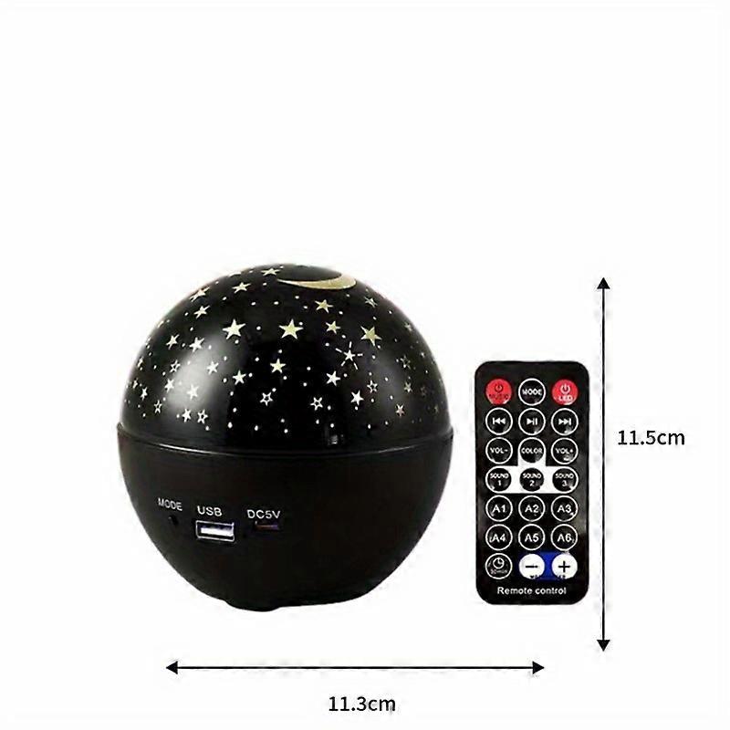 Projetor de estrela LED com capa preta, Bluetooth e controle remoto