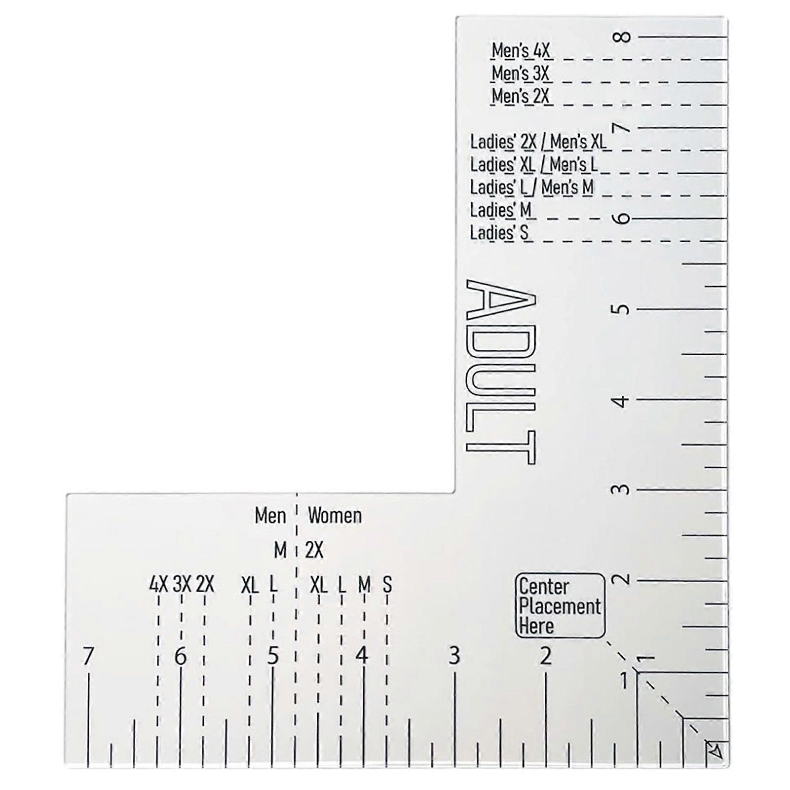 Acrylic Left Chest Logo Placement Tool Heat Press T-shirt Ruler Adult Size Precise Scale Clothes Measuring Tool