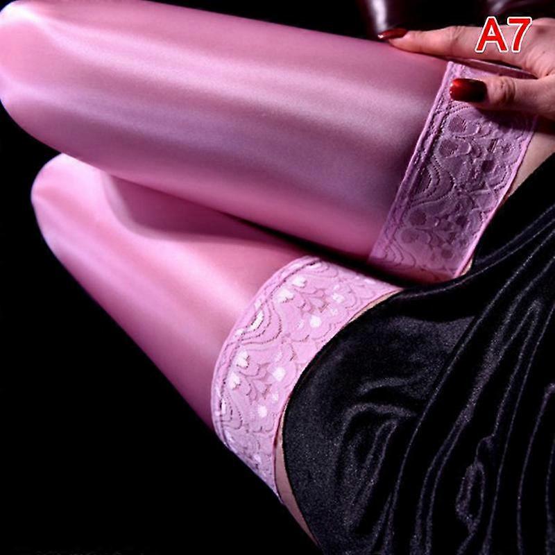 Lace Satin Thigh High Stockings