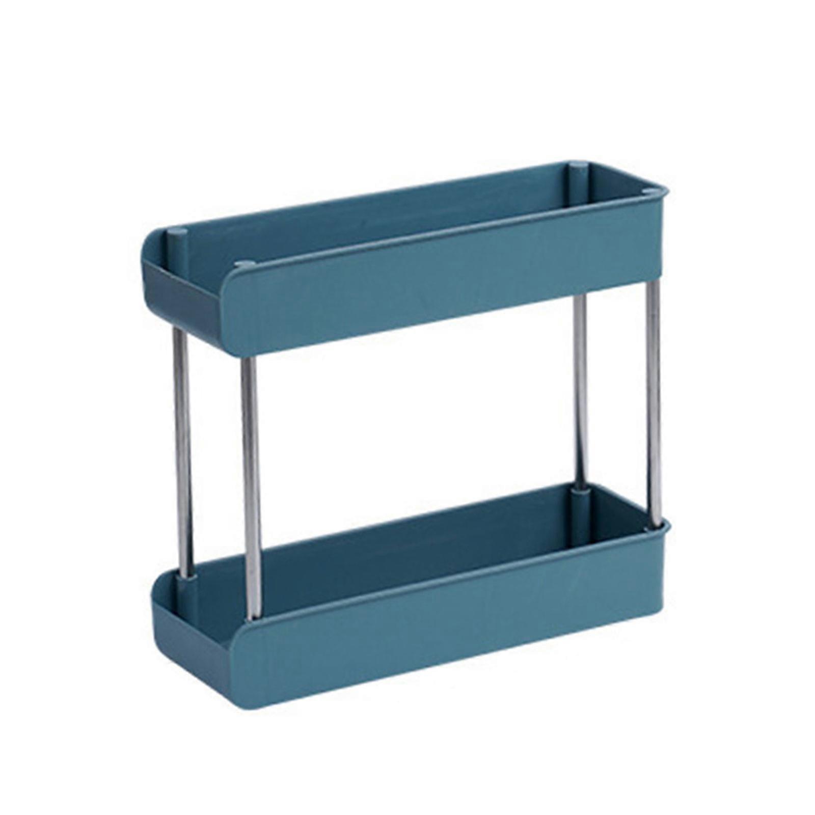 Versatile Rolling Storage Cart Practical Mobile Serving Trolley Functional Kitchen Storage Rack Kitchen Shelf  Blue