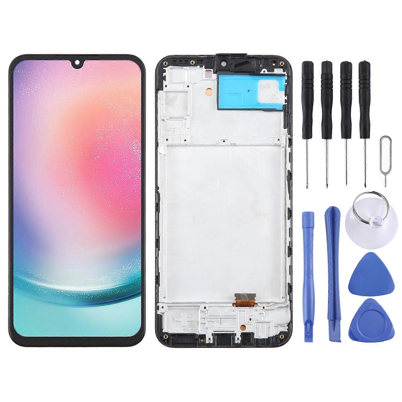 Para Samsung Galaxy A24 SM-A245F Digitalizador de pantalla LCD OLED de 6,43 pulgadas Ensamblaje completo con marco