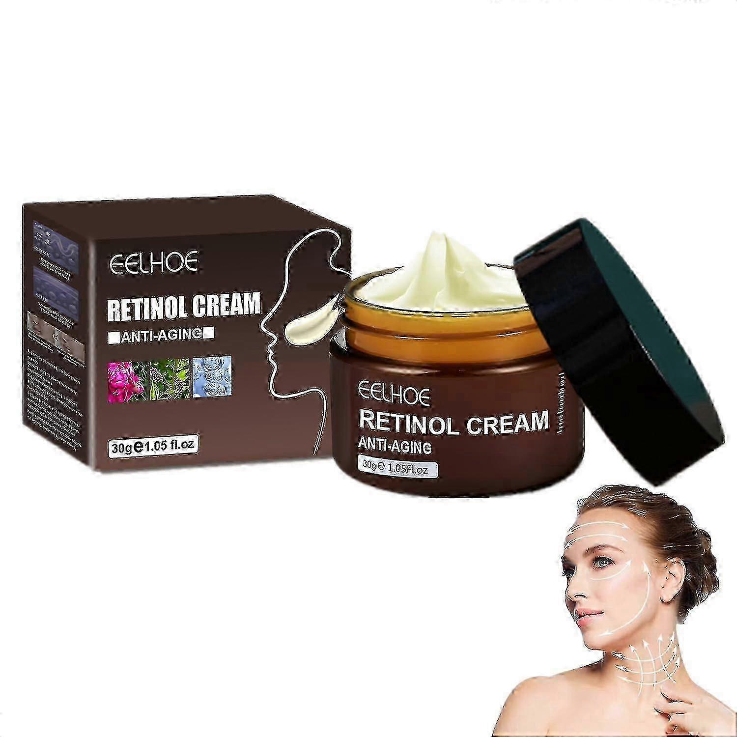 Eelhoe الريتينول مكافحة الشيخوخة إزالة التجاعيد الجلد شد كريم ، 30G Eelhoe مكافحة الشيخوخة تفتيح ترطيب الوجه كريم Zhexin