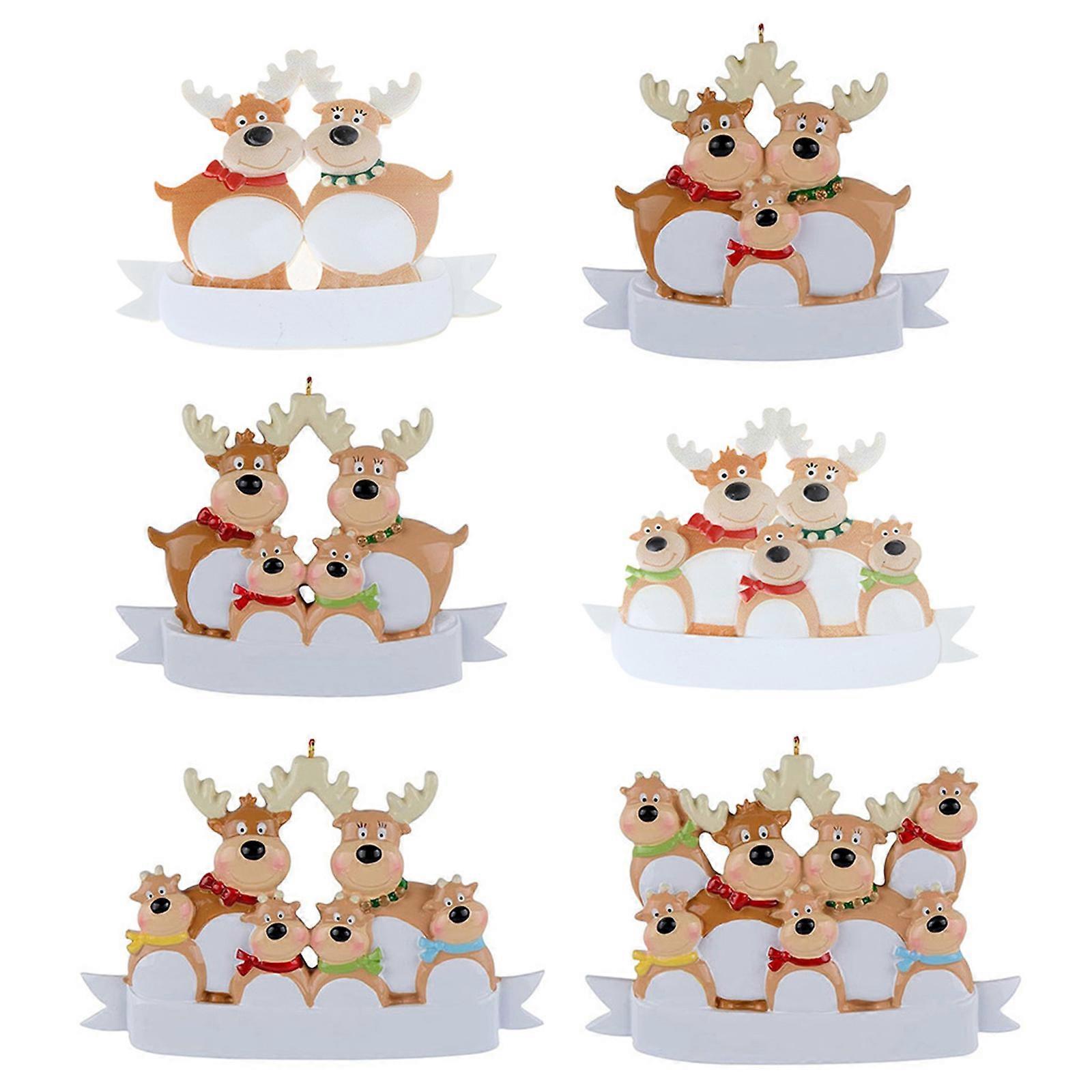 Personalized Reindeer Family Christmas Tree Ornament DIY Name Blessing Pendants