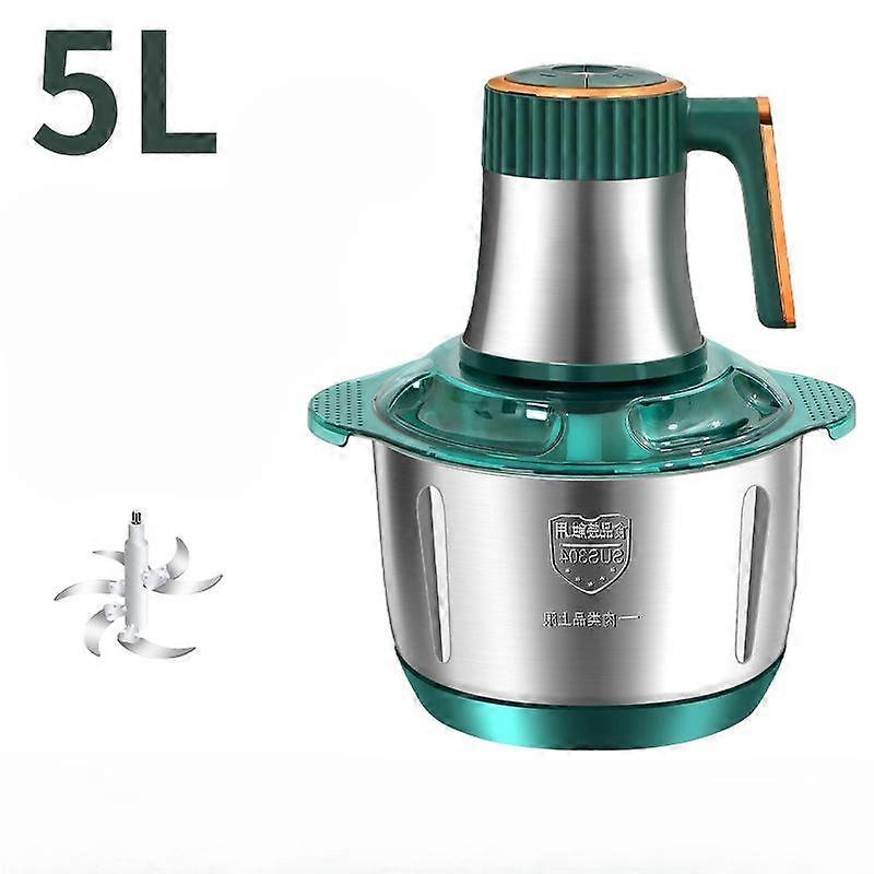 5 Speeds Stainless Steel 5L Capacity Electric Chopper Meat Grinder Mincer Food Processor Slicer 500W High Power Mincer Kitchen Slicer