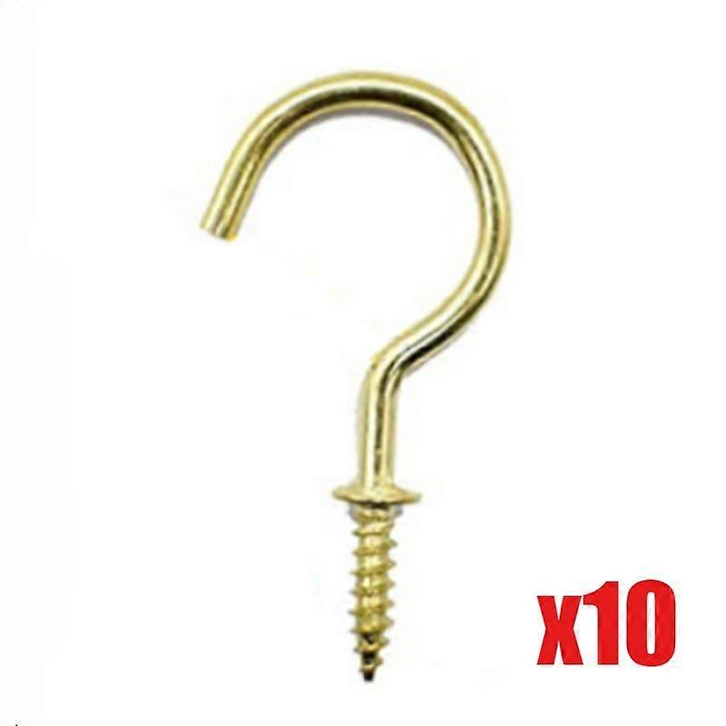 10PCS Iron Steel Hooks Heavy Duty Ceiling Hooks Multipurpose Screw Hook Wood Self-tapping Screw Hooking for Hanging