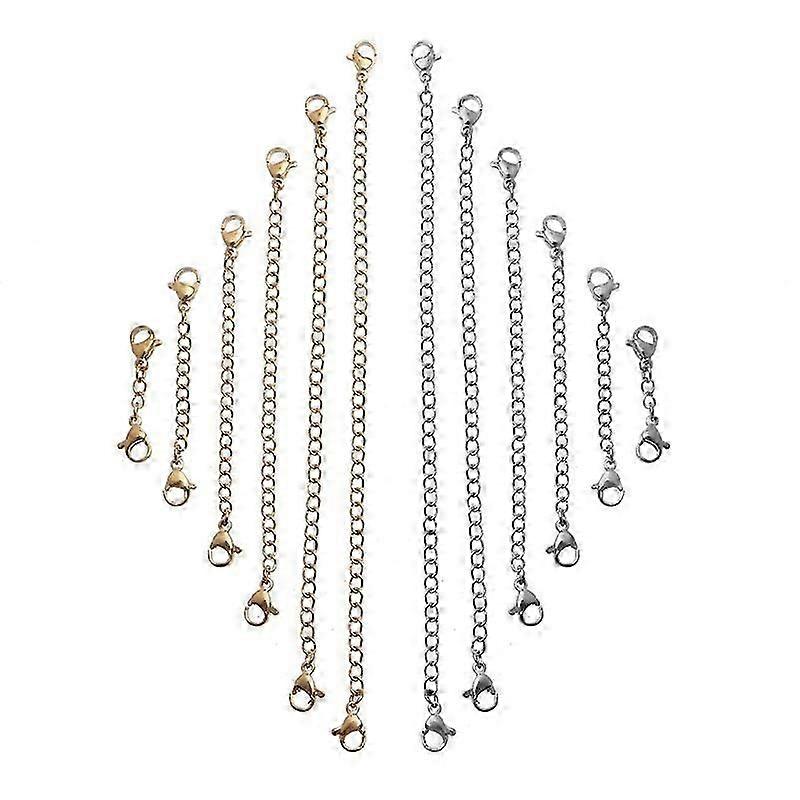 12 piezas de acero inoxidable collar extensor pulsera extensor joyería extensor-bueno