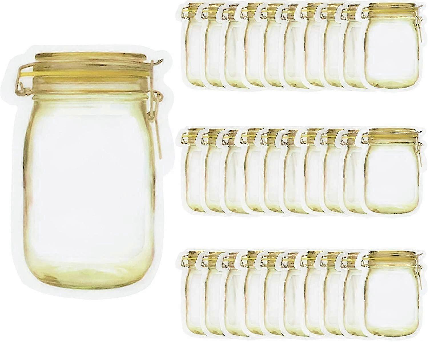 30 Pcs Mason Jar Zipper Bags, Spice Storage Bags Airtight Seal