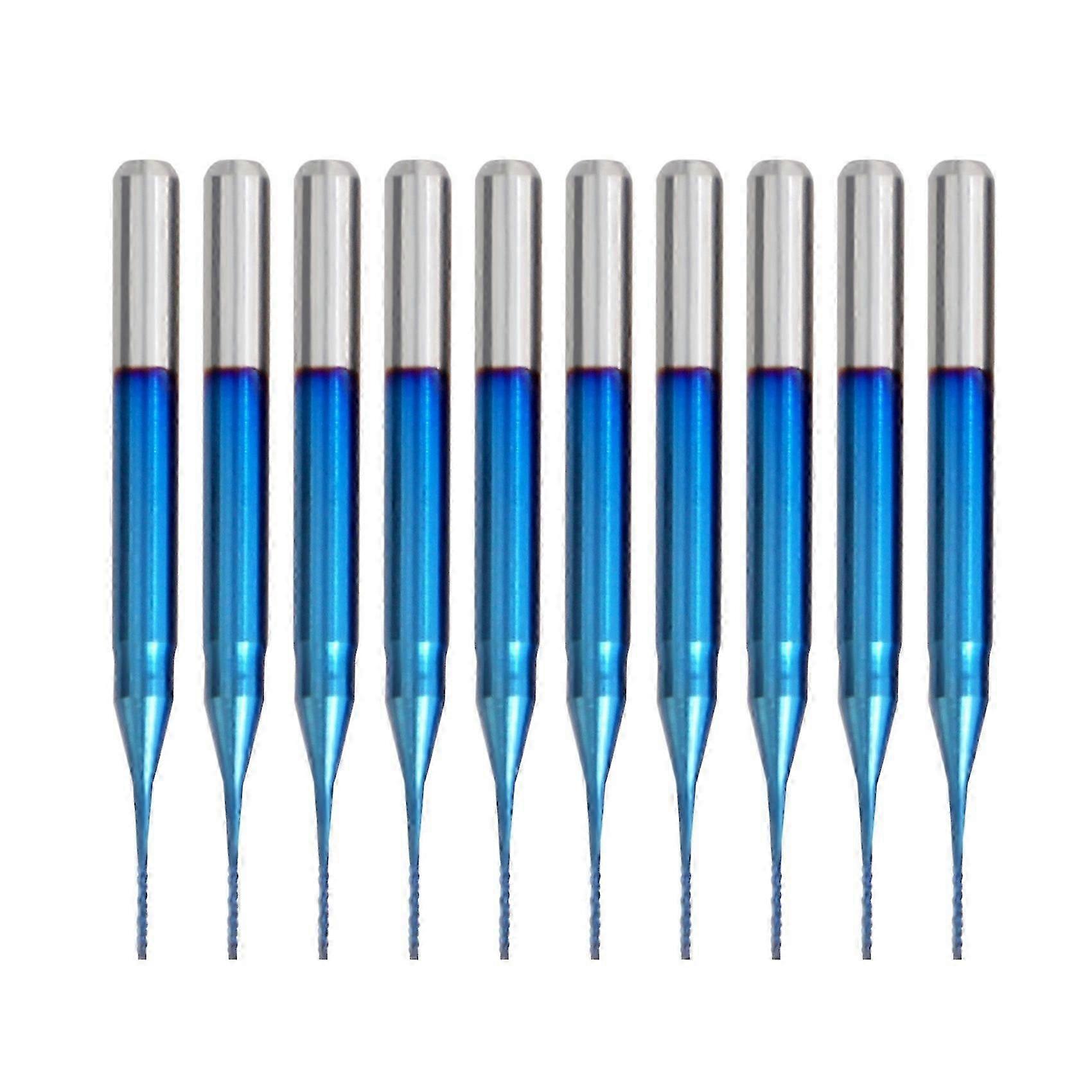 10 stuks 0,6 mm hardmetalen freesfrees, super nano blauw gecoate frees gravure frees frees