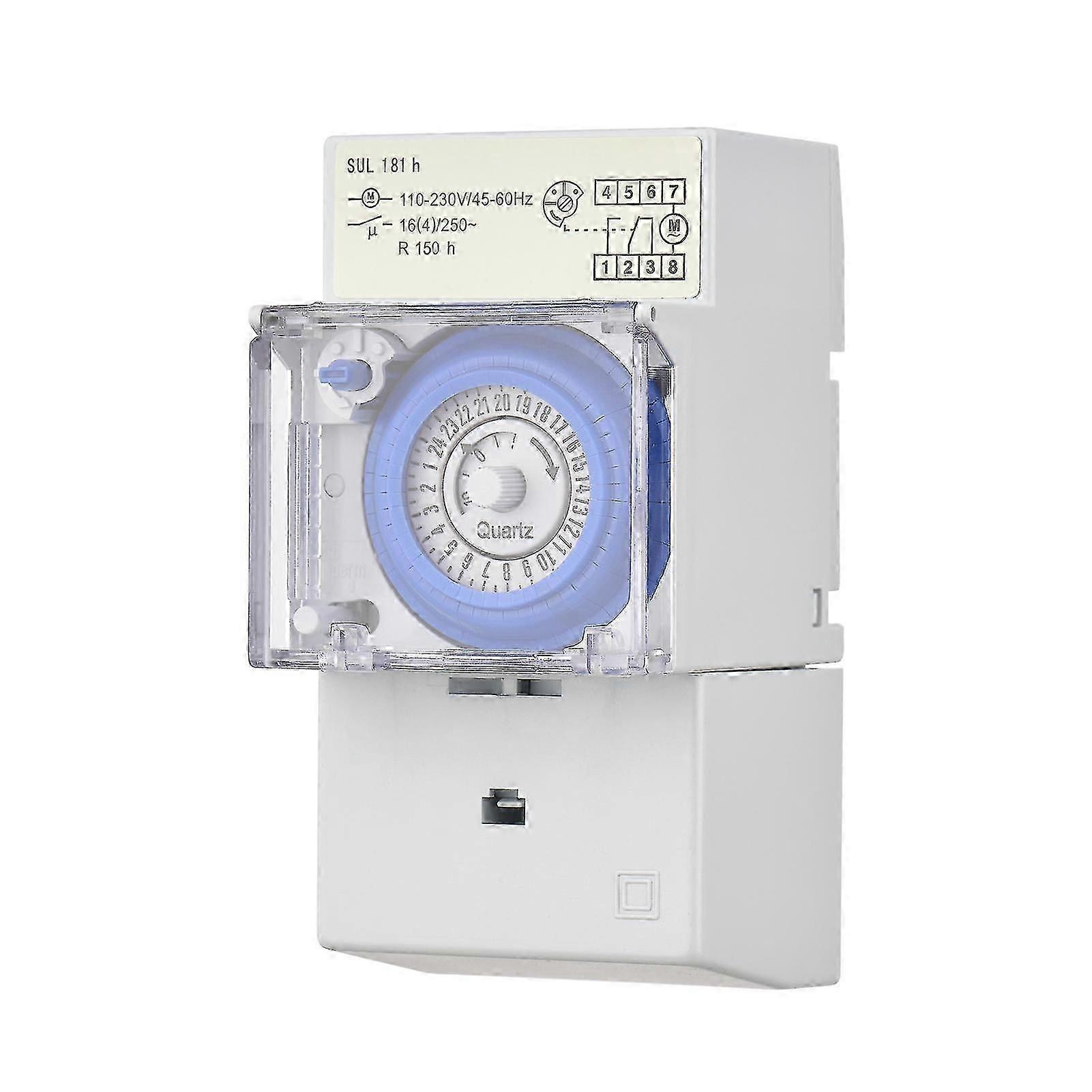 Mechanical 24 Hours Timer Switch IP53 Rating Programmable Electrical Timer Switch Box AC 100-240V 15 Minutes Interval 96 Times ON/ OFF with Mounting H