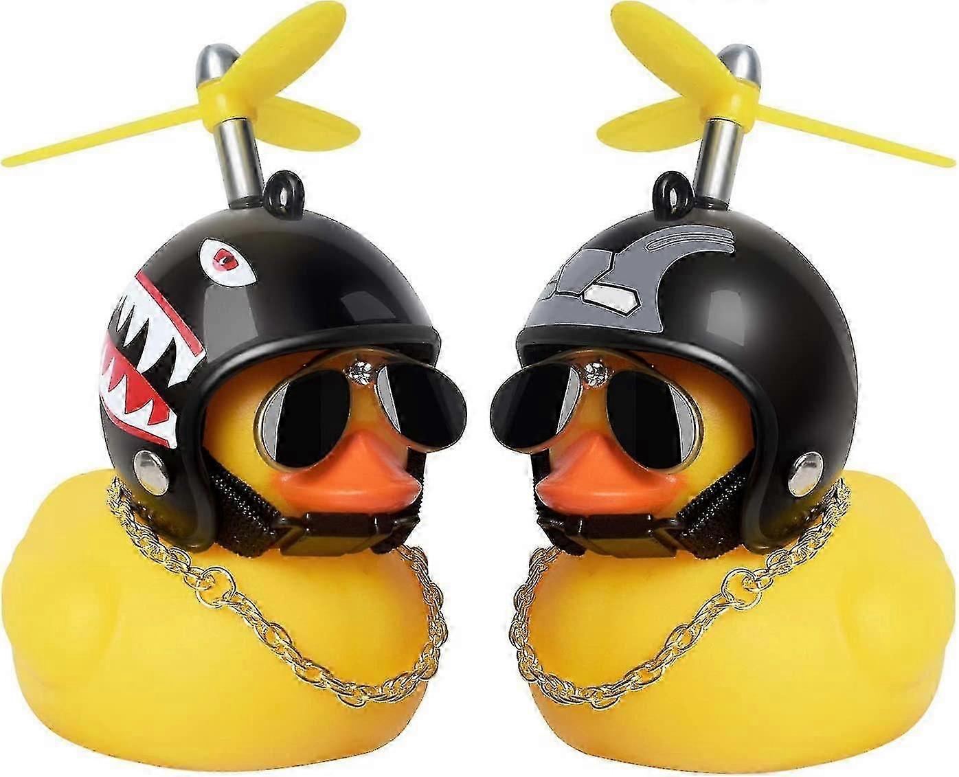 Rubber Duck Toy Car Dashboard Decorations with Propeller