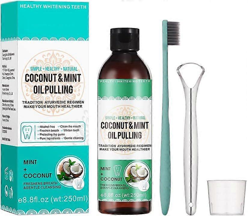 high quality Coconut Oil Pulling for Teeth, Mint Oil Pulling Mouthwash with