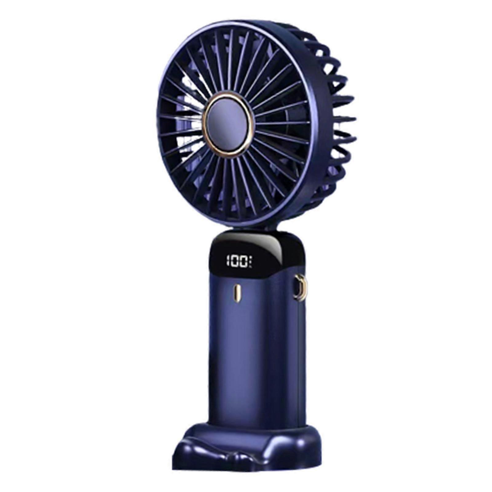 Handhold Mini Fan with Base 5 Speed Adjustable LED Display Cooling Fan for Indoor Outdoor