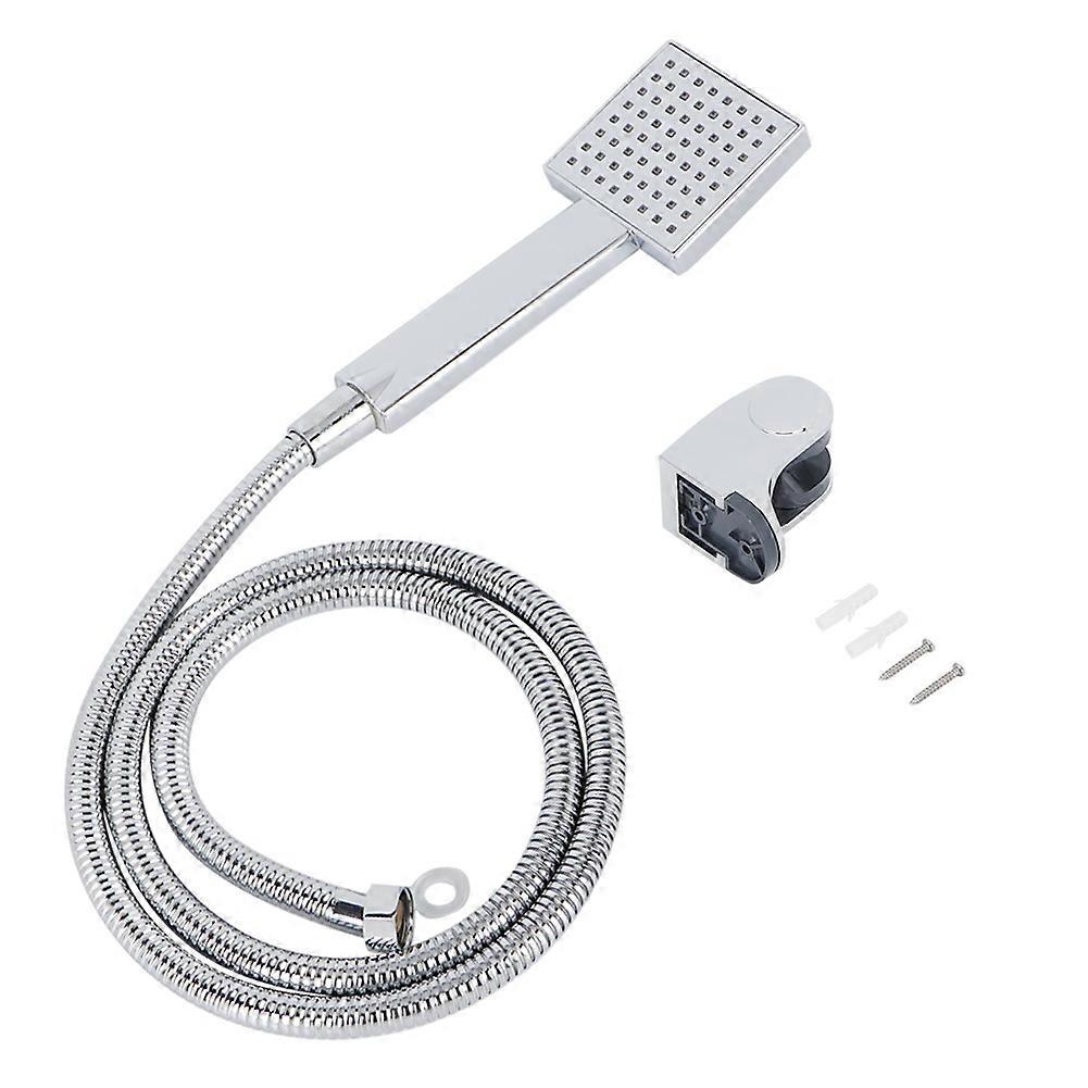 G1/2in Chrome-Plated Handheld Shower Sprayer with Hose Kit Universal Fit, 1/2-Inch Connector, Chrome Finish