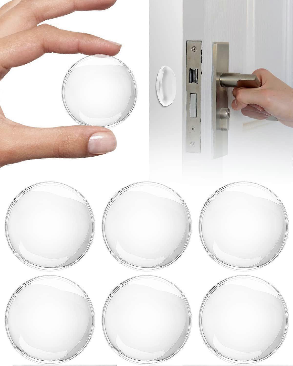 ウォールドアハンドルストッパー、6 x透明ウォールドアストッパー、丸型壁保護パッド、ドアバッファー、粘着ドアストッパー、ドアダンパー