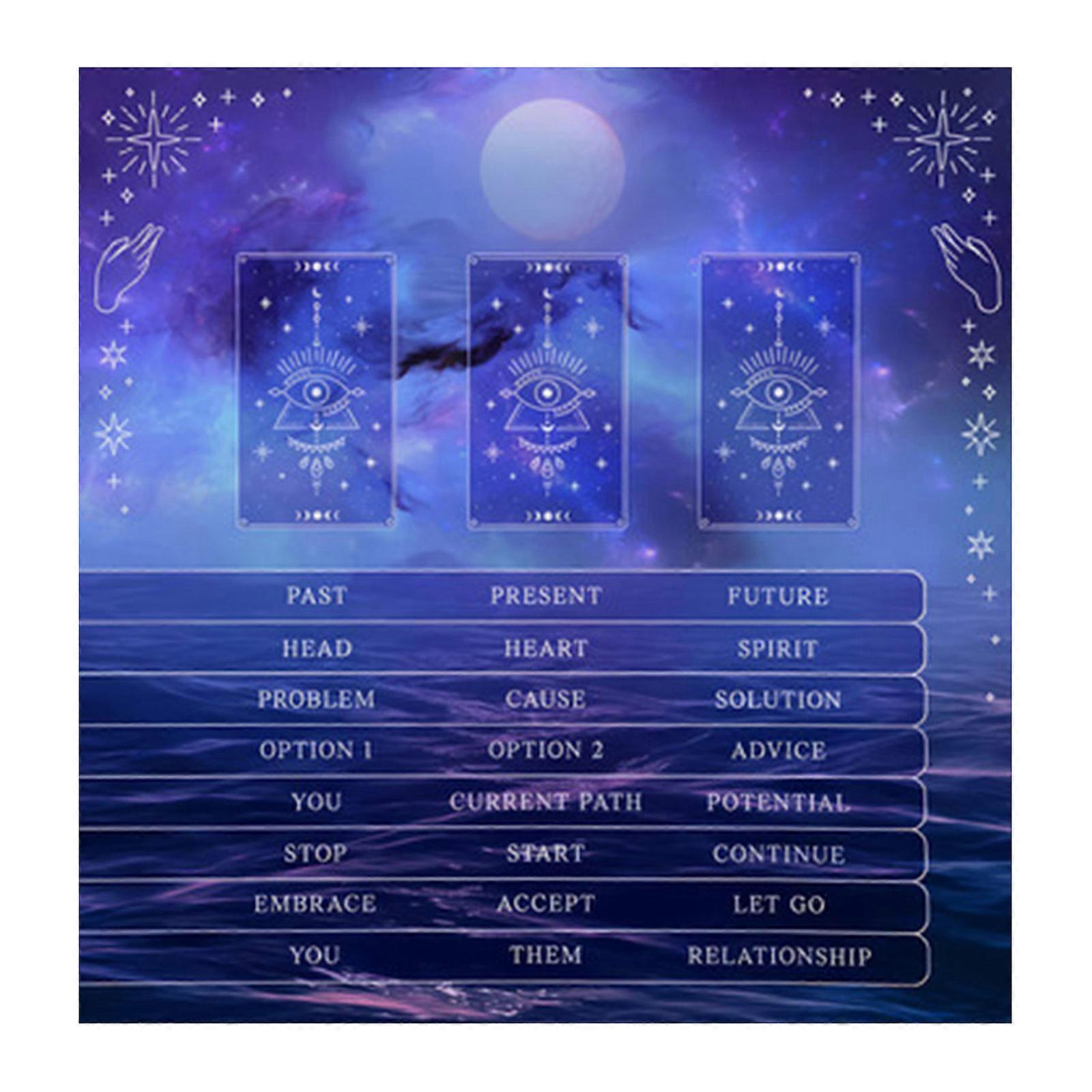 Divinations Cards Table Cloth Tapestry Reading Card Tarots Card Tablecloth Altars Cloth Altars Cloth Easy to Use B 75x75cm