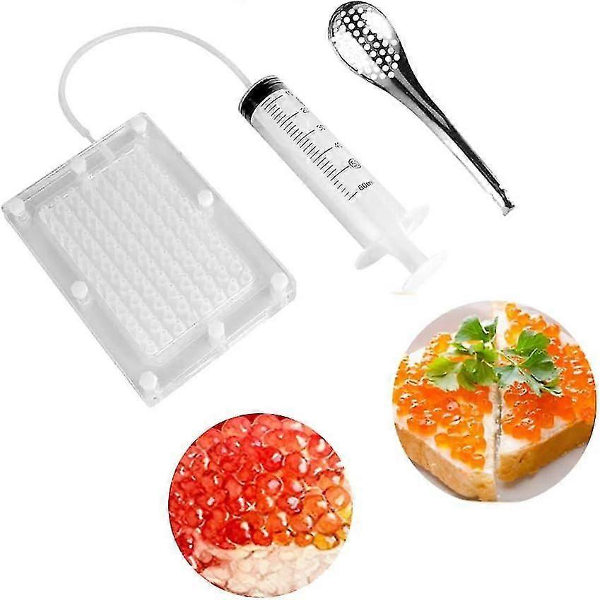 Caviar Bead Forming Tool Gastronomy Set with Spoon and Syringe for Molecular Gastronomy
