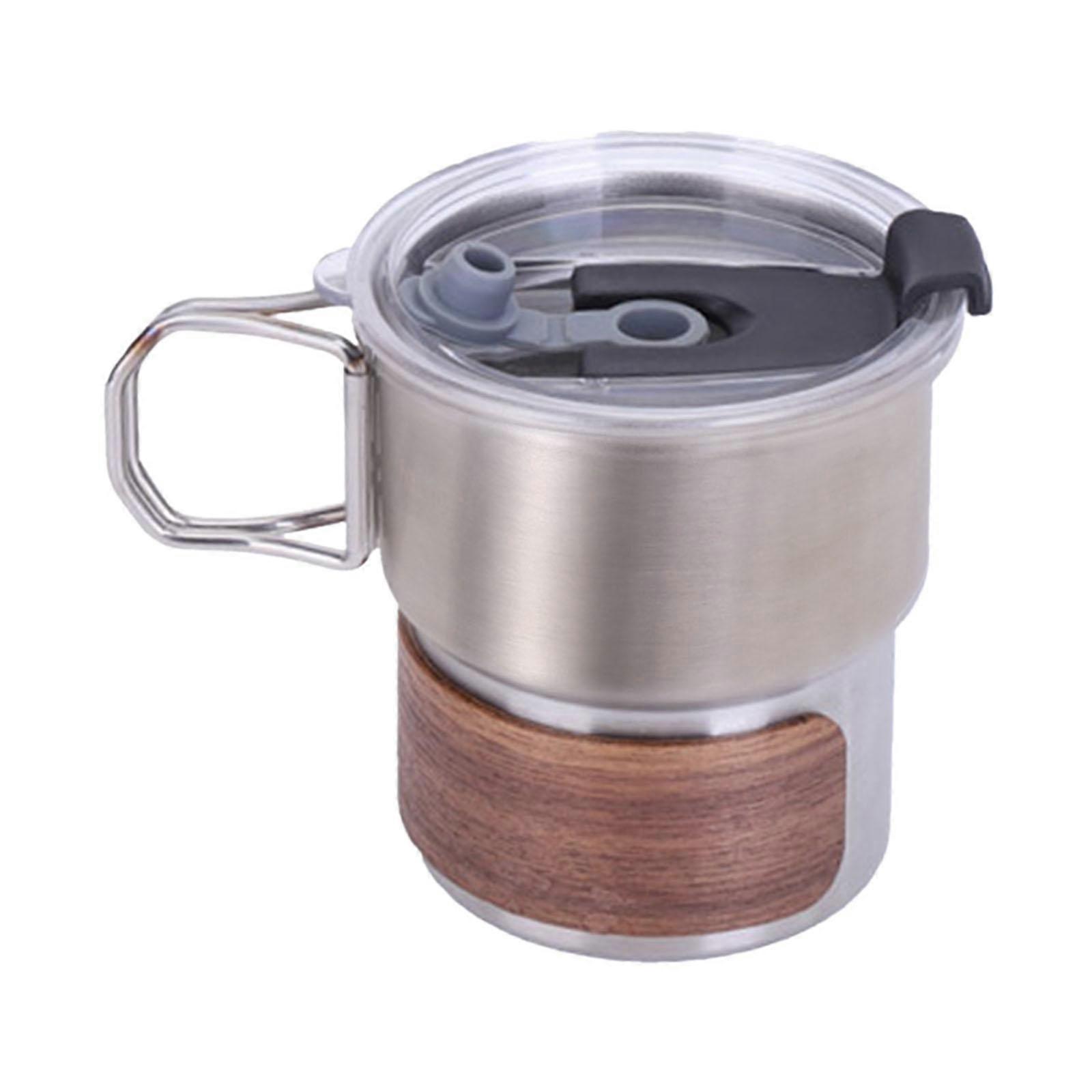Stainless Steel Cup Drinking Cup with Foldable Handle Lightweight Cold Water Cup