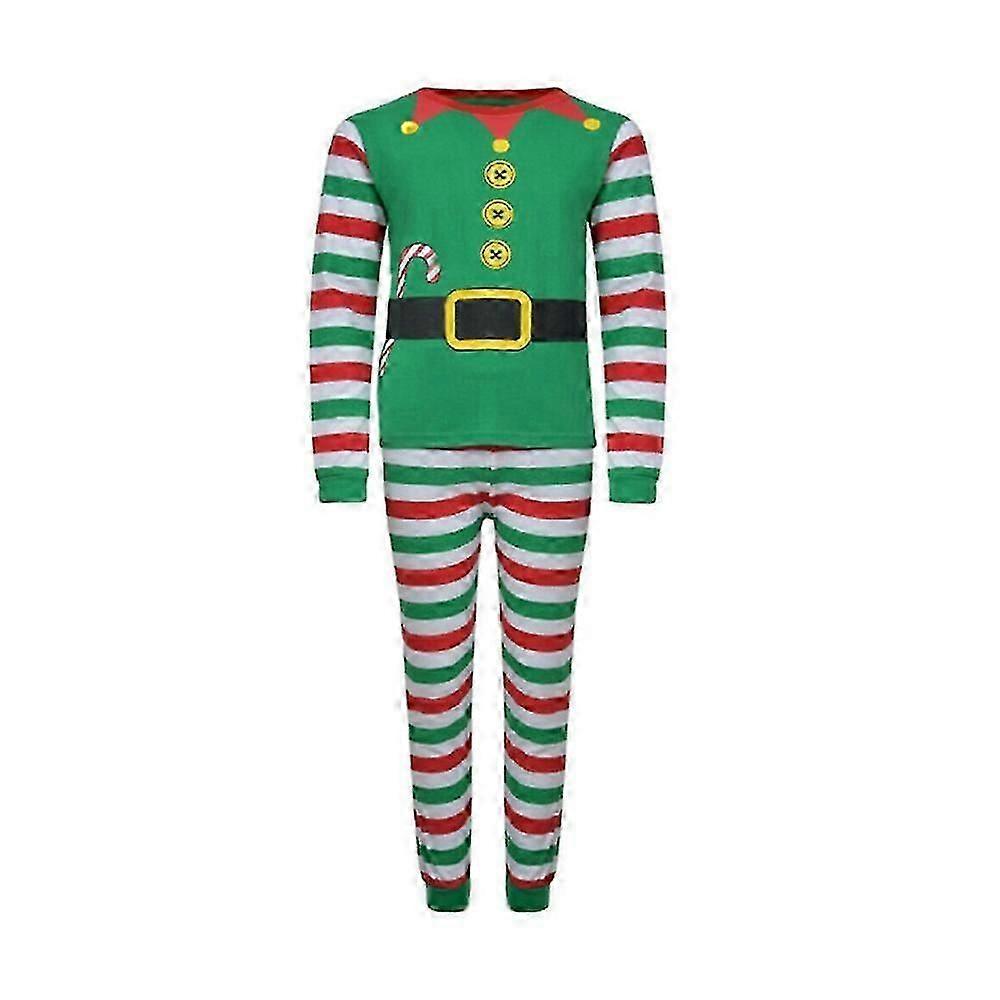 Familj Matchande Julpyjamas Xmas Elf Tema Pyjamas Mamma Pappa Barn Pjs Set Nattkläder Nattkläder -WH