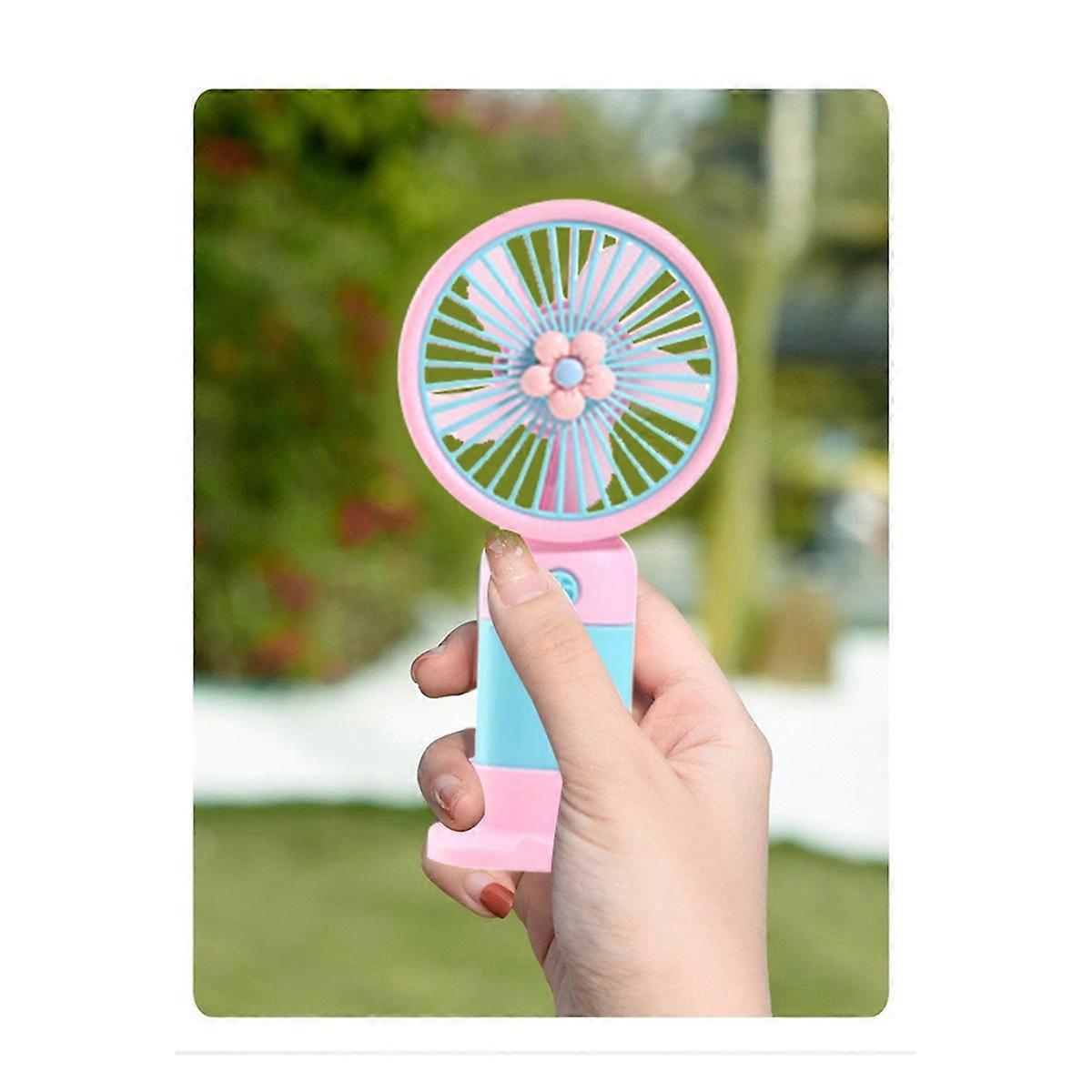 2-in-1 Cute Fan Phone Stand, Portable with Strong Airflow & Stable Support for Summer Cooling & Movie Watching B