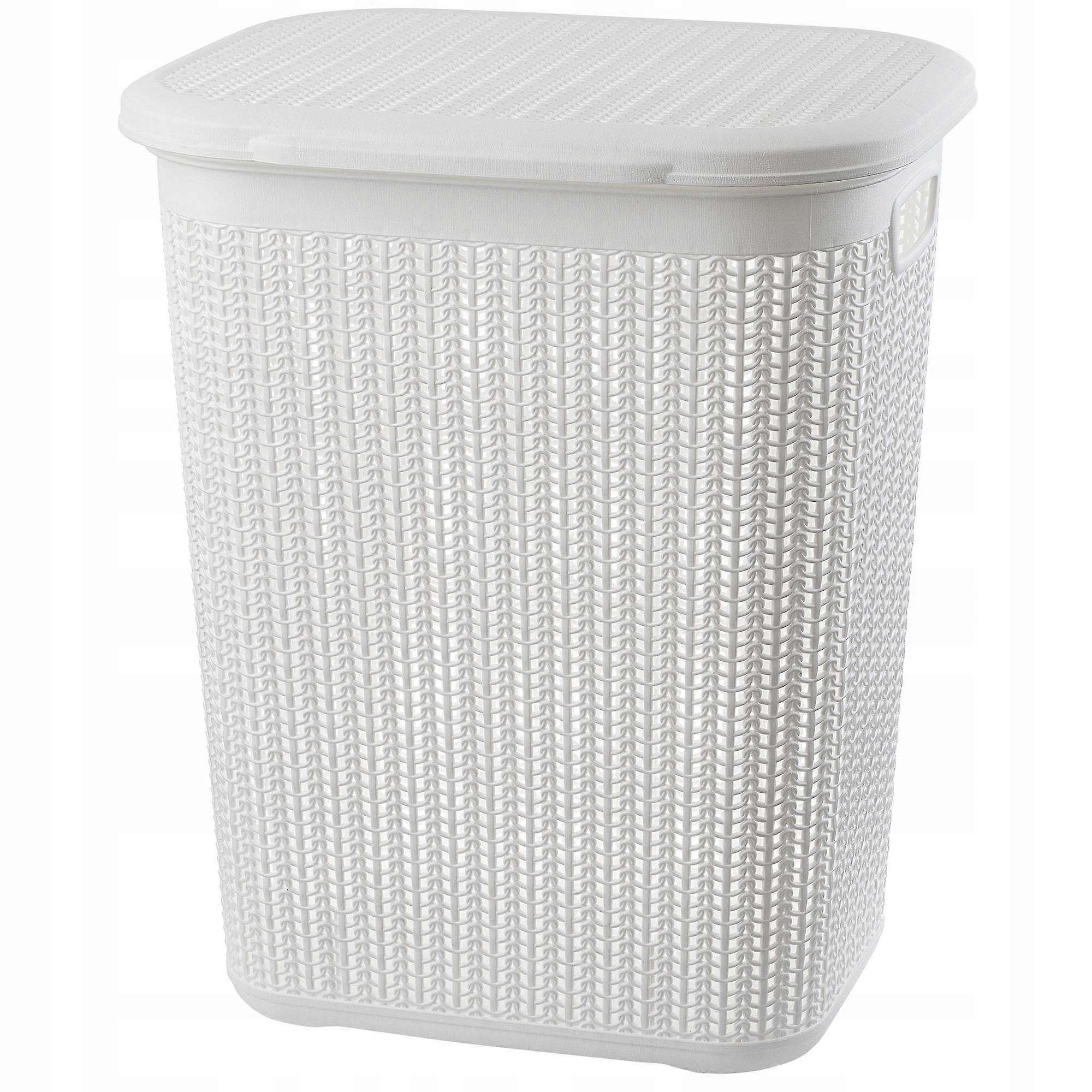 KADAX laundry basket 50L large plastic container with lid white