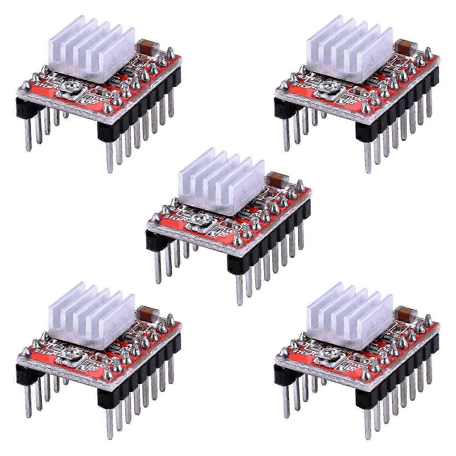 5pcs A4988 Stepper Motor Driver Module with Heatsink for RepRap 3D Printer