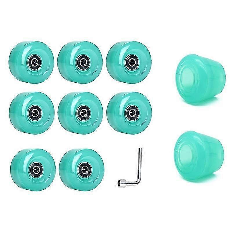 Roller Skate Wheels with Bearings and Toe Stoppers,for Double Row Skating,Quad Skates and Skateboar